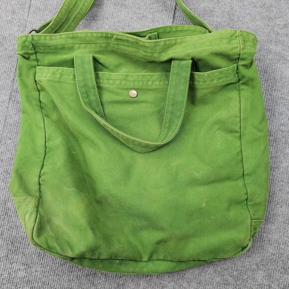 Vintage GAP Tote Bag Y2K Green Canvas Shoulder Crossbody Adjustable Carryall - Picture 6 of 9